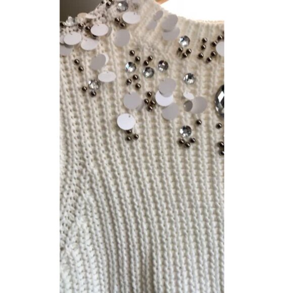 H&M Women Cut out Sweater Sleeveless Vest White Size Small:Good as New - Picture 7 of 7